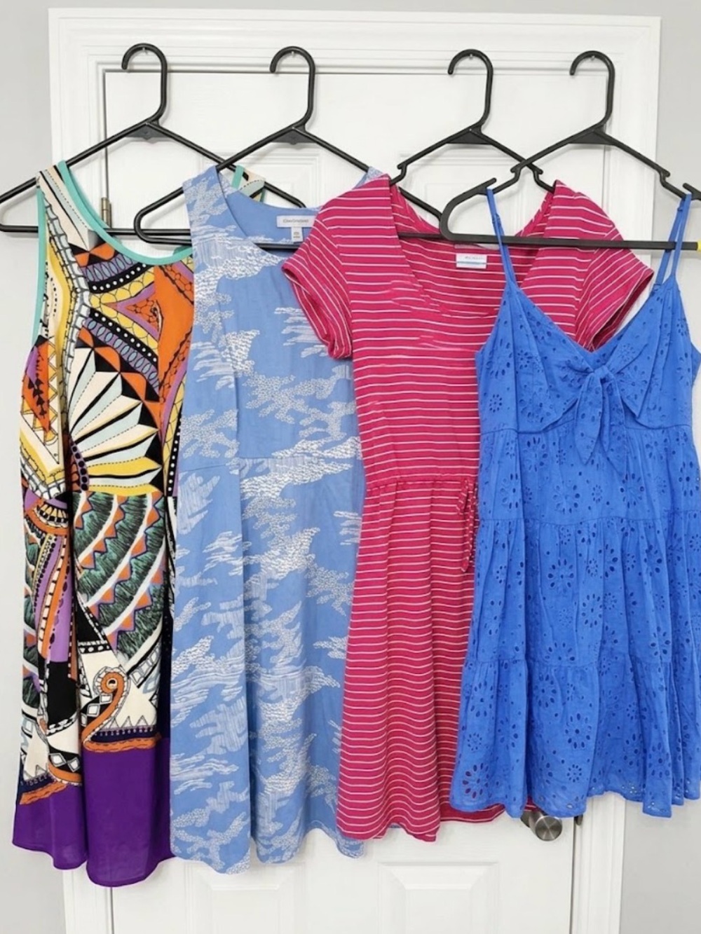 Trixxi Girls Mixed Color Summer Dresses Pack - Pink, Blue, Purple, Multi